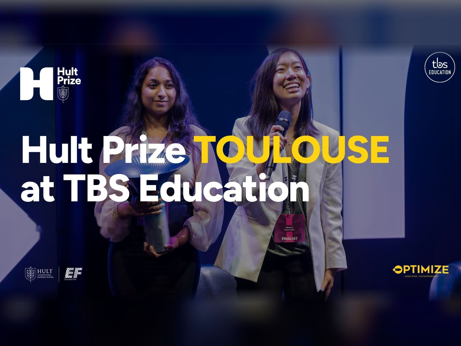 Deux finalistes sur scène au Hult Prize Toulouse, à TBS Education