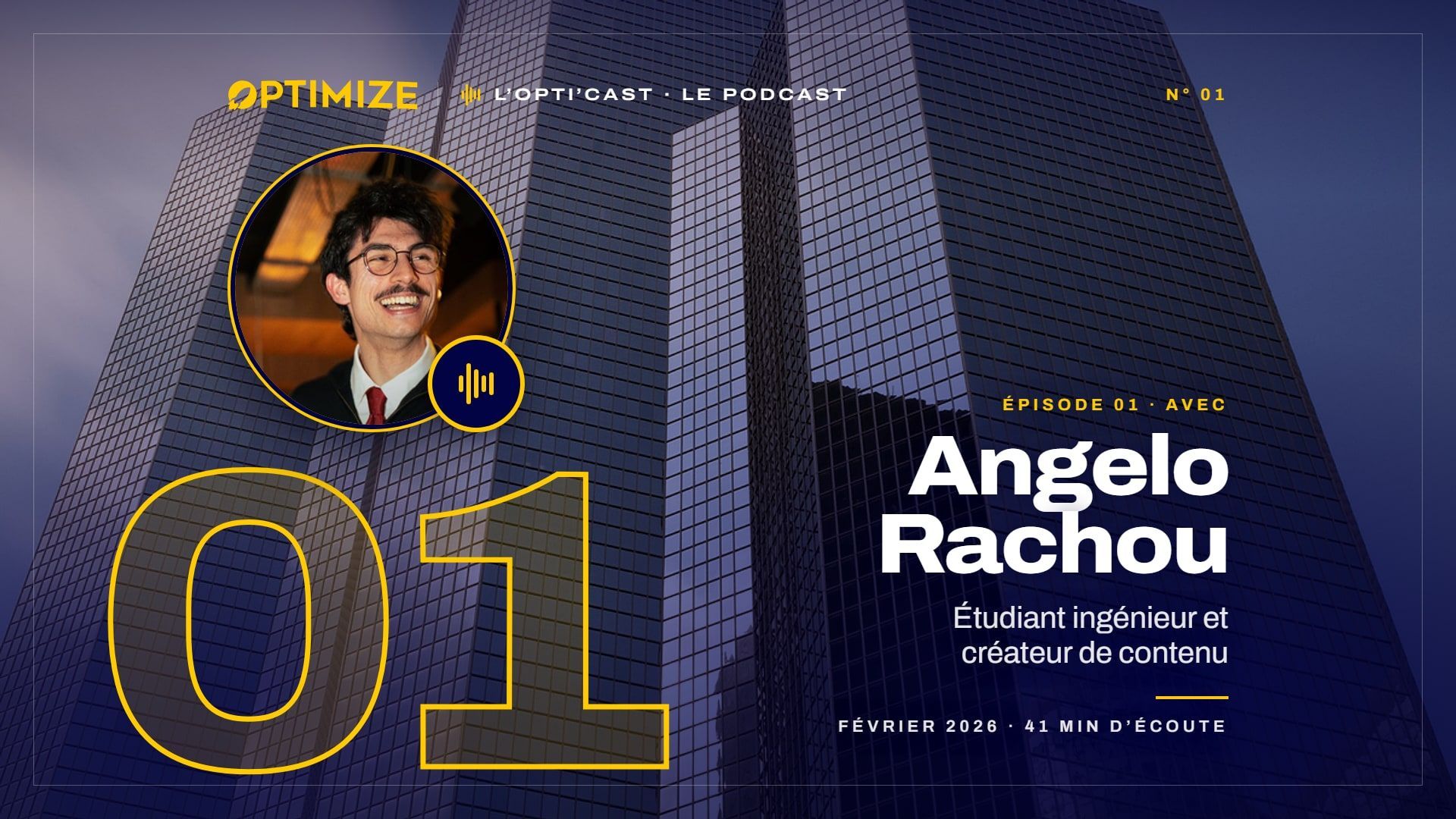 Couverture de l’Opti’Cast n° 1, avec Angelo Rachou